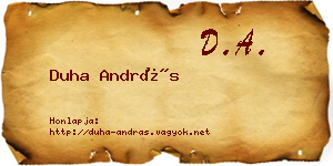 Duha András névjegykártya
